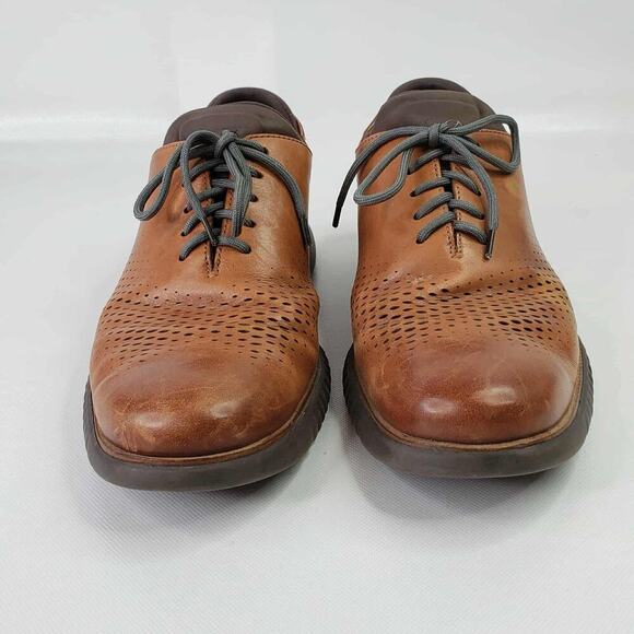 Cole Haan Mens Size 10.5M 2.ZERØGRAND Brown Lined Laser Wingtip Oxford Shoes main image 7